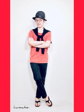 「CROSSLEY（クロスリー）のアイテム」を使った、Hamakeiさん（メンズ・167cm）の夏コーディネート