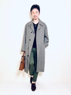 「バッグ」｜「アイテム（ステンカラーコート）」を使った、Hamakeiさん（メンズ・167cm）の秋コーディネート