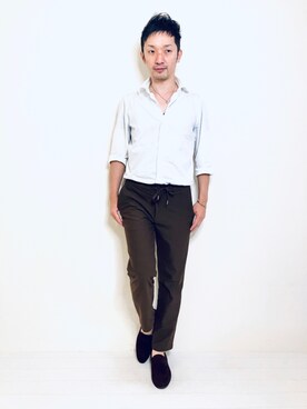 「メゾンマルジェラ」｜「アイテム（スラックス）」を使った、Hamakeiさん（メンズ・167cm）の秋コーディネート