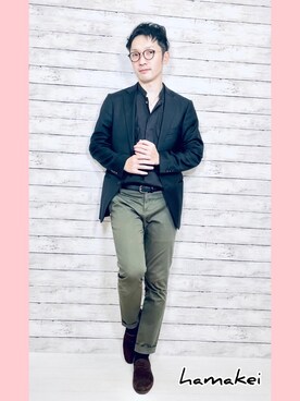 「UNIQLO+J」｜Hamakeiさん（メンズ・167cm）の秋コーディネート
