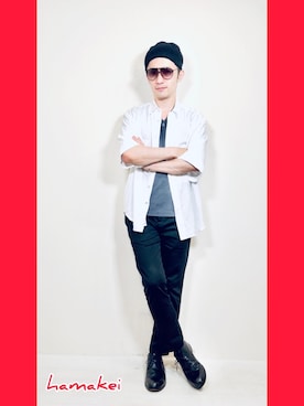 「ドレスシューズ」｜「アイテム（ニットキャップ/ビーニー）」を使った、Hamakeiさん（メンズ・167cm）の夏コーディネート