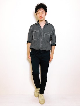 「メゾンマルジェラ」｜「アイテム（スラックス）」を使った、Hamakeiさん（メンズ・167cm）の秋コーディネート
