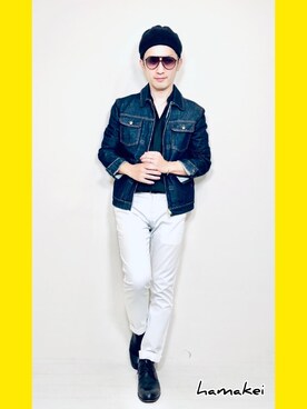 「ドレスシューズ」｜「アイテム（デニムジャケット）」を使った、Hamakeiさん（メンズ・167cm）の秋コーディネート