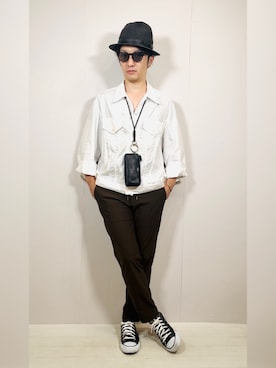 「Daniel & Bob（ダニエル&ボブ）のアイテム（バッグ）」を使った、Hamakeiさん（メンズ・167cm）の夏コーディネート
