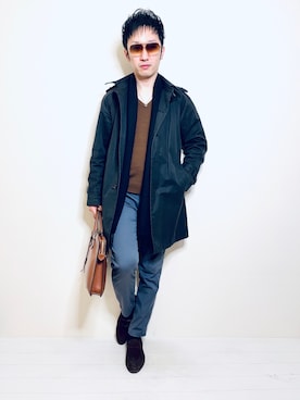 「Paul Smith（ポールスミス）のアイテム（トレンチコート）」を使った、Hamakeiさん（メンズ・167cm）の冬コーディネート