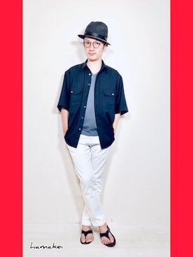 「Paul Smith（ポールスミス）のアイテム（シューズ）」を使った、Hamakeiさん（メンズ・167cm）の夏コーディネート
