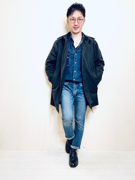 「Paul Smith（ポールスミス）のアイテム（トレンチコート）」を使った、Hamakeiさん（メンズ・167cm）の春コーディネート