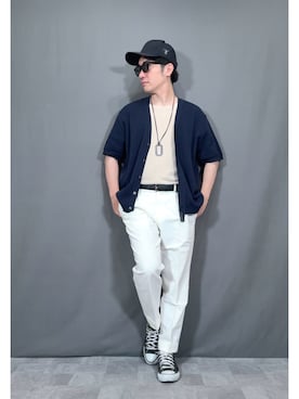 「アイテム（Tシャツ/カットソー）」を使った、Hamakeiさん（メンズ・167cm）の夏コーディネート