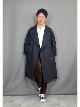 「アイテム（トレンチコート）」を使った、Hamakeiさん（メンズ・167cm）の秋コーディネート