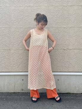 「Simplicite（サンプリシテ）のアイテム（スラックス）」を使った、honokaさん（レディース・153cm）の夏コーディネート