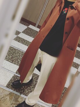 「HARE（ハレ）のアイテム（ステンカラーコート、ブラウン系）」を使った、flafla39さん（メンズ・178cm）の夏コーディネート