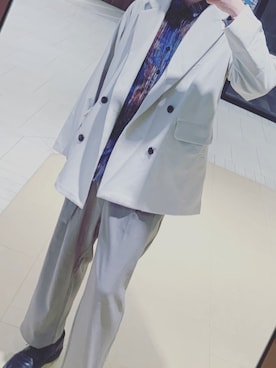 「LILL（リル）のアイテム（スラックス）」を使った、flafla39さん（メンズ・178cm）の夏コーディネート