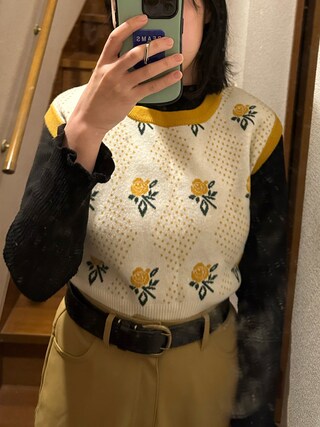 w closet（ダブルクローゼット）の「12Gバラドット柄ベスト（ニット