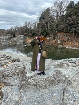 「大人ガーリー」｜「アイテム（ステンカラーコート）」を使った、🌷🌷🌷さん（レディース・152cm）の冬コーディネート