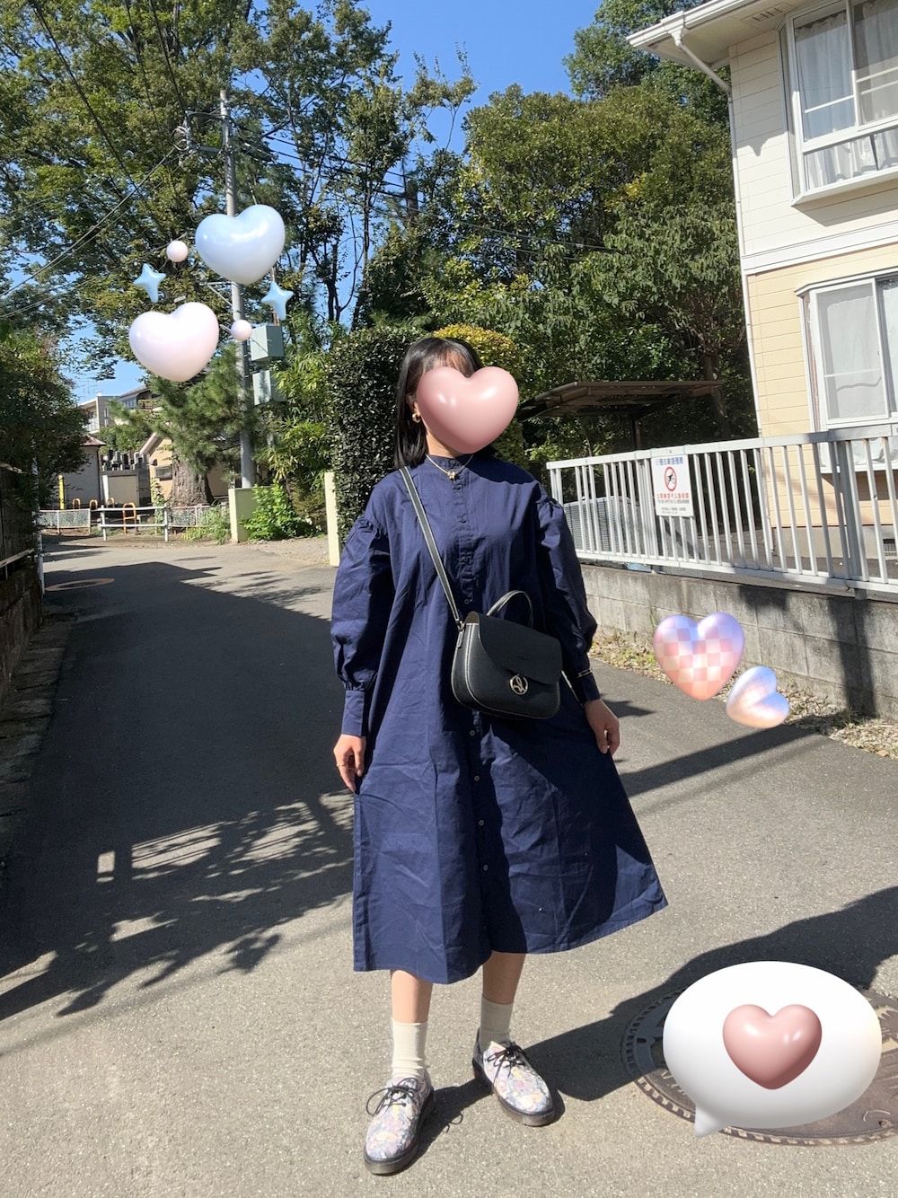 agnis b. アニエスベー agnesb みなぎっ ネイビー 紺色 ショルダー バッグ 