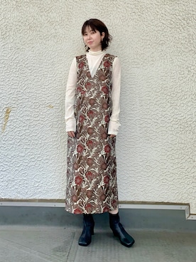 「KBF（ケイビーエフ）のジャガードIラインワンピース（ワンピース）」を使った、mocaさん（レディース・160cm）の夏コーディネート