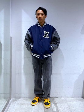 「XLARGE（エクストララージ）のアイテム（スタジャン）」を使った、下山　大成さん（メンズ・168cm）の秋コーディネート