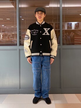 「XLARGE（エクストララージ）のアイテム（ハンチング/ベレー帽）」を使った、下山　大成さん（メンズ・168cm）の秋コーディネート