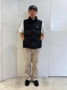 XLARGEのダウンベストを使った人気ファッションコーディネート