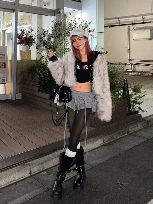 GILAARCHIVE（ギラアーカイブ）の「BOLD LOGO POCKET KNIT SHORTS_GREY