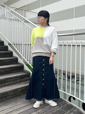 「Q（キュー）のアイテム」を使った、AYANEさん（レディース・154cm）の冬コーディネート