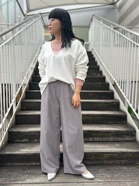 「Q（キュー）のアイテム」を使った、AYANEさん（レディース・154cm）の冬コーディネート