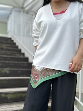 「Q（キュー）のアイテム」を使った、AYANEさん（レディース・154cm）の冬コーディネート