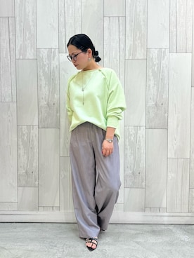 「Q（キュー）のアイテム（パンツ）」を使った、AYANEさん（レディース・154cm）の春コーディネート