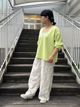 「Q（キュー）のアイテム」を使った、AYANEさん（レディース・154cm）の冬コーディネート