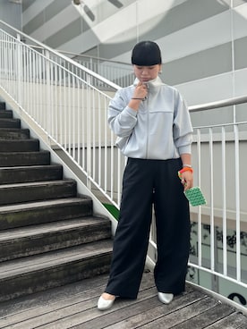 「Q（キュー）のアイテム（パンツ）」を使った、AYANEさん（レディース・154cm）の春コーディネート