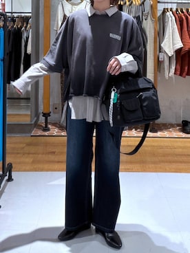 「LEPSIM（レプシィム）のアイテム（Tシャツ/カットソー）」を使った、いつきさん（レディース・168cm）の秋コーディネート