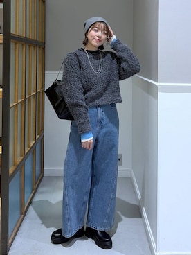 「アイテム（ボストンバッグ）」を使った、いつきさん（レディース・168cm・20代）の冬コーディネート