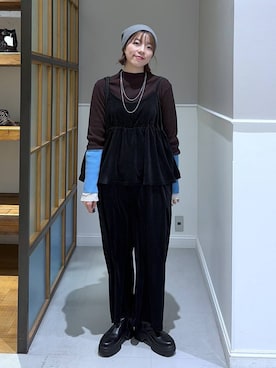 「アイテム（サロペット/オーバーオール）」を使った、いつきさん（レディース・168cm）の冬コーディネート