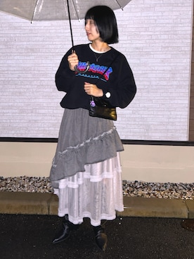 「menue（メヌエ）のアイテム」を使った、MAYUCHANG｜マユチャンさん（レディース・172cm）の秋コーディネート
