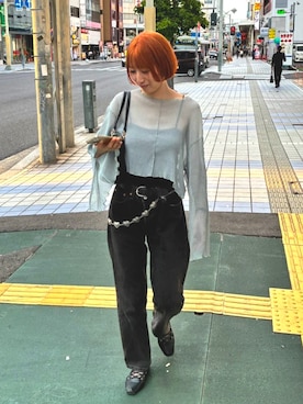「EDWIN（エドウィン）のアイテム（パンツ）」を使った、MAYUCHANG｜マユチャンさん（レディース・170cm）の秋コーディネート