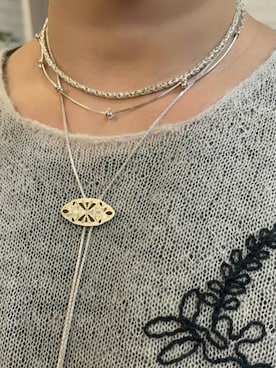 「agete（アガット）のアイテム（ネックレス）」を使った、ageteさん（レディース・160cm）の冬コーディネート