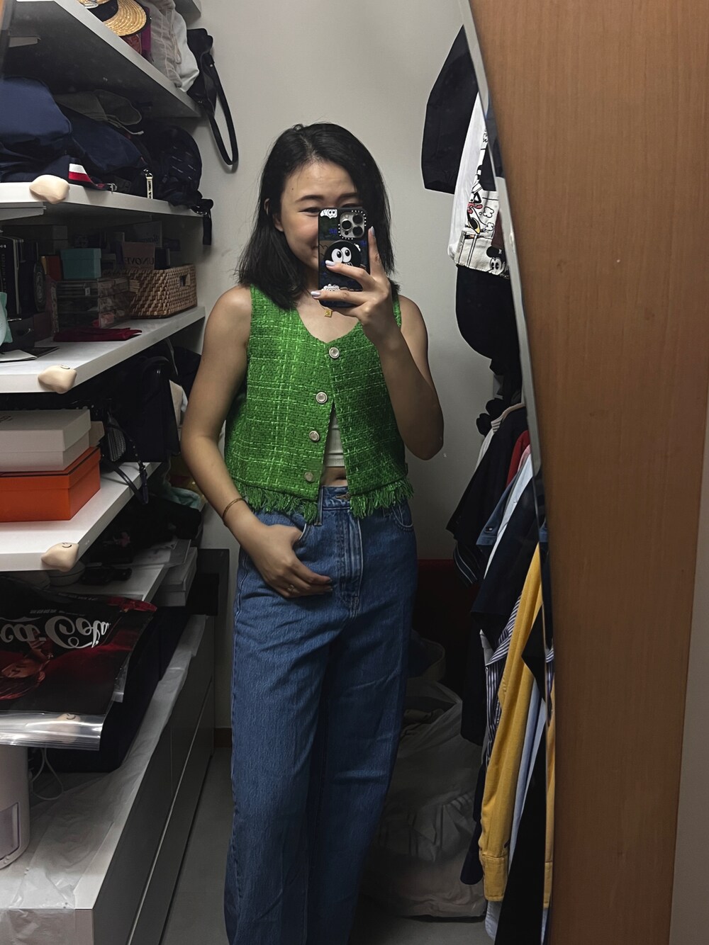 「休日スタイル、カジュアル、ラフ、スカート、プチプラコーデ」｜「Levi'sのアイテム（デニムパンツ、ブルー系）」を使った、stepthelook さん（レディース・163cm）の夏コーディネートの1枚目の写真