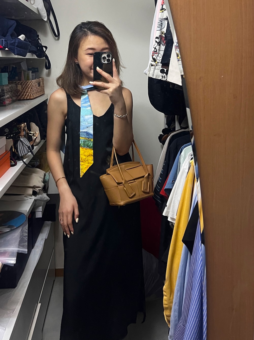 「夏コーデ、夏ファッション、ootd、UNIQLO」｜「BOTTEGA VENETAのアイテム（ハンドバッグ、ブラウン系）」を使った、stepthelook さん（レディース・163cm）の夏コーディネートの1枚目の写真