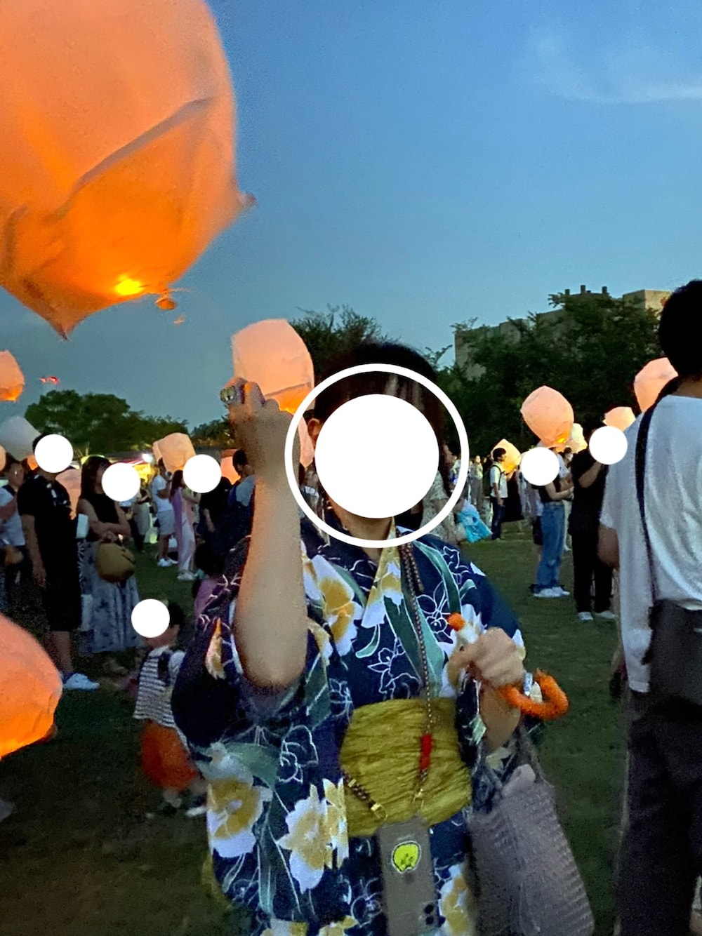 「万博記念公園、夏祭り、浴衣」｜「HUMAN MADEのアイテム（リング、イエロー系）」を使った、ふなこさん（レディース・165cm）の夏コーディネートの1枚目の写真