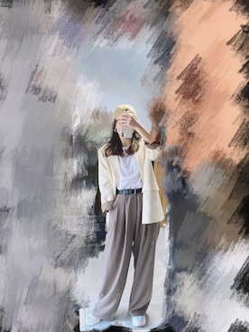 「休闲」｜「アイテム（チノパンツ）」を使った、sukileiさん（レディース・160cm）の秋コーディネート