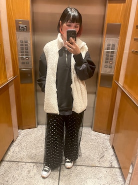 「UNIQLO（ユニクロ）のアイテム（その他アウター、ホワイト系）」を使った、fayeaさん（レディース・165cm）の春コーディネート