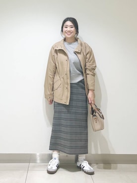 「アイテム（マウンテンパーカー）」を使った、オダカオリさん（レディース・153cm）の秋コーディネート