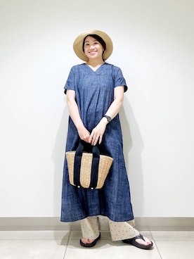 「RODE SKO（ロデスコ）のアイテム（帽子）」を使った、おださん（レディース・153cm）の夏コーディネート