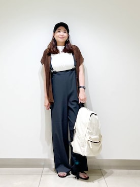 「アイテム（バックパック/リュック）」を使った、オダカオリさん（レディース・153cm）の夏コーディネート