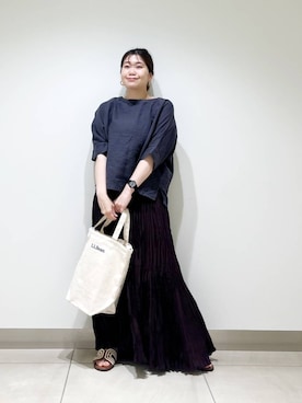 「ウェーブ×カジュアル」｜オダカオリさん（レディース・153cm）の夏コーディネート