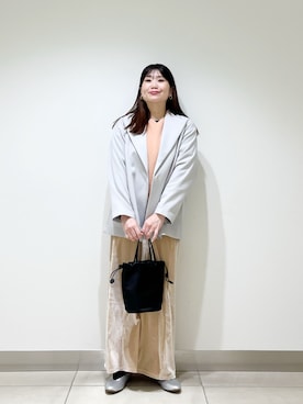 「URBAN RESEARCH DOORS（アーバンリサーチドアーズ）のFolna　ソフトレザー2WAY巾着ショルダー（ショルダーバッグ、ブラック系）」を使った、おださん（レディース・153cm）の春コーディネート