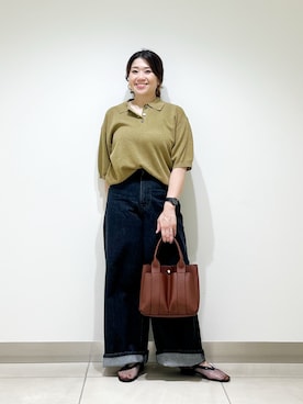 「Lee（リー）のアイテム」を使った、オダカオリさん（レディース・153cm）の夏コーディネート