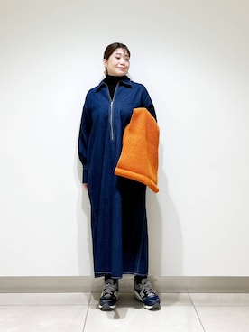 「アイテム（バレッタ/ヘアクリップ）」を使った、オダカオリさん（レディース・153cm）の秋コーディネート