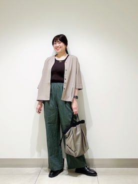 「URBAN RESEARCH DOORS（アーバンリサーチドアーズ）の2WAYニットタンク（タンクトップ、ブラウン系）」を使った、おださん（レディース・153cm）の春コーディネート