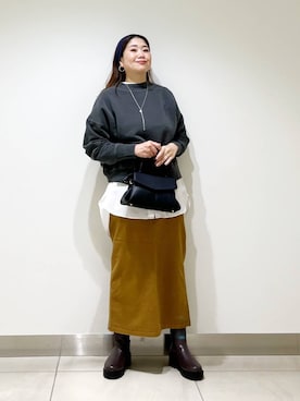 「アイテム（ヘアバンド）」を使った、オダカオリさん（レディース・153cm）の秋コーディネート